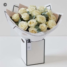 Dozen White Roses